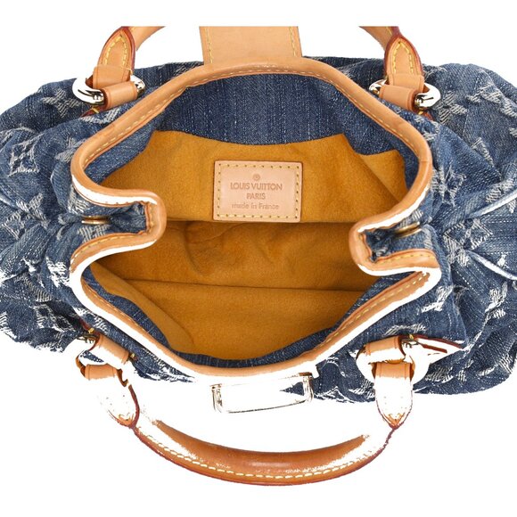 Louis Vuitton Monogram Blue Denim Monogram Small Handbag Pleaty Satchel M95020 - Picture 9 of 10